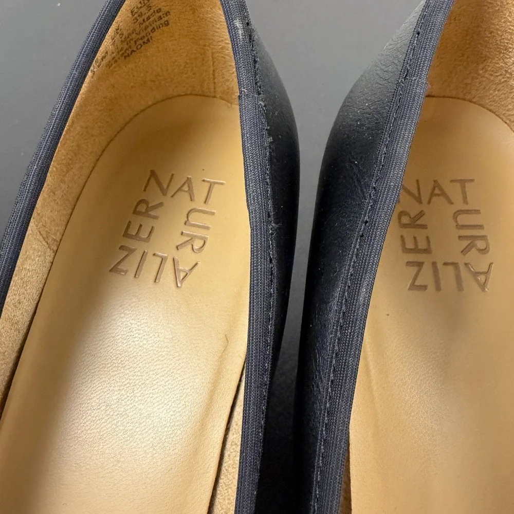 Naturalizer Naomi Pumps Women 9.5M Black Leather Block Heel Comfort Shoes Career